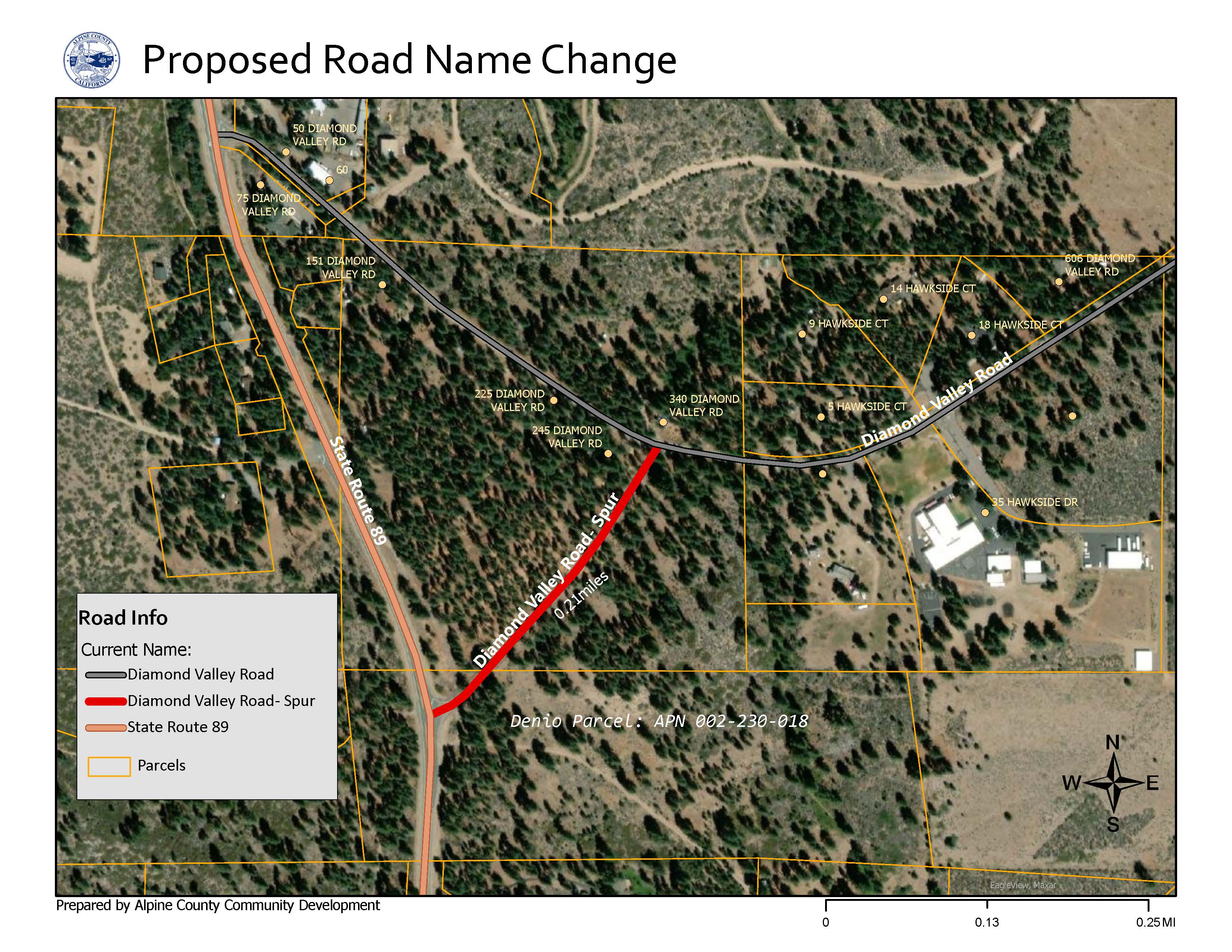 Diamond Valley Road Spur Map
