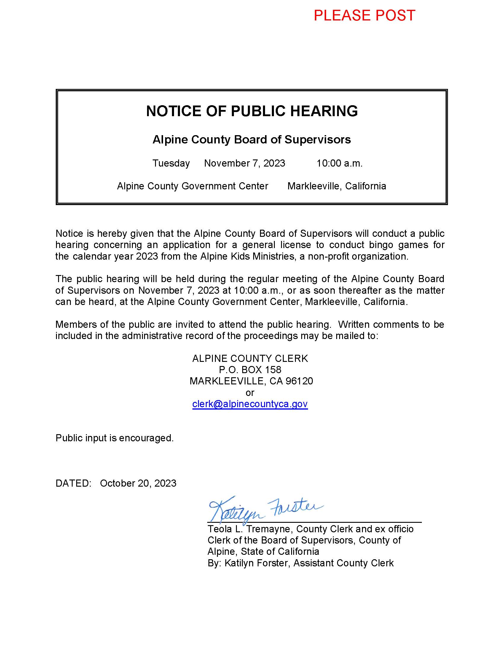 PHN BINGO PERMIT 2022 - Alpine Kids